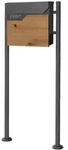 ML-Design ECD Germany Standbriefkasten Anthrazit Edelstahl mit Zeitungsfach,