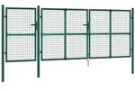 vidaXL Mesh-Gartentor Gr&uuml;n 400x175 cm Verzinkter Stahl