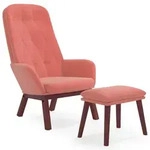 vidaXL Relaxsessel mit Hocker Rosa Samt