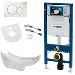 Geberit Komplettset Wand H&auml;nge WC Sp&uuml;lrandlos, Deckel, Vorwandelement,