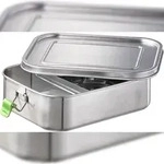 APS 66901 Hochwertige Edelstahl Lunchbox / Brotdose 1.100 ml inkl. Trennwand /