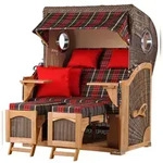 Mr. Deko Strandkorb Komplettset - bene living - Ammersee Teak - PE grau -...