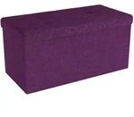 Intirilife Faltbare Sitzbank 76x38x38 cm in NEBEL LILA - Sitzw&uuml;rfel Fu&szlig;hocker