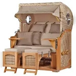 Mr. Deko Strandkorb Komplettset - bene living - Ammersee Teak - PE shell -...