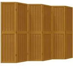vidaXL 6-tlg. Raumteiler Braun Massivholz Paulownia