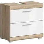 Ebuy24 Lambada Waschbeckenunterschrank 2 T&uuml;ren, 2 Schubladen, 2 Regale Wei&szlig;