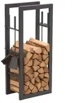 DanDiBo Kaminholzregal Innen Metall mit Besteck 96601 Brennholzregal...