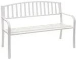 PROREGAL Gartenbank | HxBxT 87x128x58cm | Bank Parkbank Sitzbank | Wei&szlig; |...