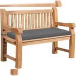 DELUKE Gartenbank Teakbank DABEL - Holz Dunkelgrau 150x61x93 cm | Holzbank 150...