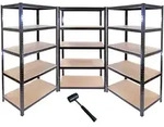 3 x Monster Racking T-Rax 90cm Lagerregal Schwarz