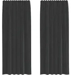 vidaXL Voile Vorh&auml;nge mit Stangentaschen 2 Stk. Schwarz