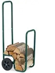 Relaxdays Kaminholzwagen, 2 Gummireifen, Holzwagen bis 60 kg, f&uuml;r g&auml;ngige