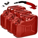 BW&reg; Kraftstoffkanister Metall Benzinkanister 3x 10 Liter mit Ausgie&szlig;er - Rot...