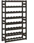 vidaXL Weinregal f&uuml;r 56 Flaschen Schwarz Massivholz Kiefer