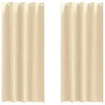 vidaXL Verdunkelungs-Vorh&auml;nge mit Ringen 2 pcs Creme 225 x 140 cm