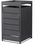 ML-Design M&uuml;lltonnenbox 1er mit Pflanzdach, Anthrazit, Stahl, wetterfest &ndash;