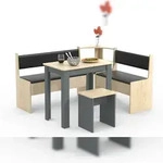 VCM Essgruppe Esal Anthrazit / Honig-Eiche H. 80 x B. 153 x T. 123 cm