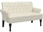 vidaXL Sitzbank mit R&uuml;ckenlehne 120x62x75,5 cm Leinen