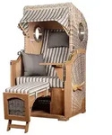 Mr. Deko Strandkorb Komplettset - bene living - Ammersee Single Teak - PE shell...