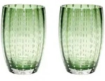 Zafferano Perle Gl&auml;ser - 2er-Set, gr&uuml;nes mundgeblasenes Glas, 32 cl,...
