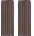 vidaXL Voile Vorh&auml;nge mit Stangentaschen 2 Stk. Braun