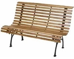 PROREGAL Gartenbank | HxBxT 80x122x70cm | Sitzbank Parkbank Holzbank | 2-Sitzer