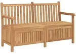 vidaXL Gartenaufbewahrungsbank Braun 150 x 60 x 90 cm Teak-Massivholz