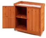 COSTWAY Gartenschrank aus Holz, Aufbewahrungsschrank mit herausnehmbarem