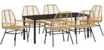 vidaXL 7-teiliges Garten-Dining-Set aus braunem Poly-Rattan