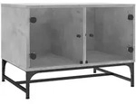 vidaXL Couchtisch mit Glast&uuml;ren Betongrau 68,5x50x50 cm