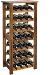 Relaxdays Weinregal, 28 Flaschen, Akazienholz, 91,5 x 43 x 22 cm, Weinhalter...