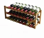 Relaxdays Weinregal, 24 Flaschen, Walnussholz, HBT: 28 x 78 x 21cm, Weinhalter...