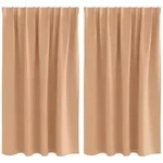vidaXL Verdunkelungs-Vorh&auml;nge mit Ringen 2 pcs Hellbraun 140 x 140 cm