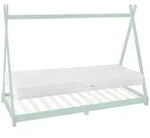ML-Design Kinderbett Tipi 90x200 cm Mint mit Matratze H:16 cm & Lattenrost,...