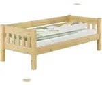 Erst-Holz Kieferbett natur Einzelbett 90x200 Massivholz-Bettgestell Sofabett mit