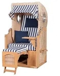 Mr. Deko Strandkorb Komplettset - bene living - Ammersee Single Teak - PE shell...