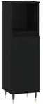 vidaXL Badschrank Schwarz 30x30x100 cm Holzwerkstoff
