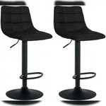 CLP 2er Set Barhocker Jerry Kunstleder schwarz/schwarz