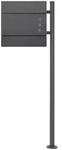 ECD Germany Standbriefkasten Anthrazit Edelstahl 120 cm mit Zeitungsfach, Design