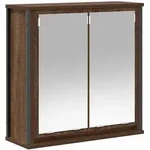 vidaXL Bad-Wandschrank mit Spiegel Braun Eichen-Optik 60x21x60 cm