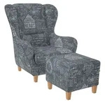 Supellex Sofia Ohrensessel mit Hocker | Design Helsinki Hellgrau