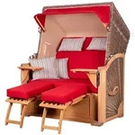 Mr. Deko Strandkorb Komplettset - bene living - Schaalsee Teak - PE grau -...