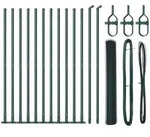 vidaXL Zaunpfosten Gr&uuml;n 25 x 1 m (13 mm Gewebe) Stahl
