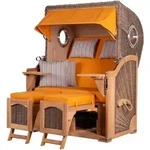 Mr. Deko Strandkorb Komplettset - bene living - Ammersee Teak - PE grau -...