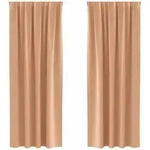 vidaXL Verdunkelungs-Vorh&auml;nge mit Ringen 2 pcs Hellbraun 260 x 140 cm