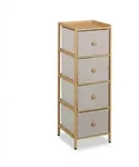 Relaxdays Kommode, HBT: 94 x 31 x 30 cm, 4 Stoffschubladen, Flur, Schlafzimmer,