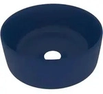 vidaXL Luxuri&ouml;ses Waschbecken Rund Matt Dunkelblau 40x15 cm Keramik