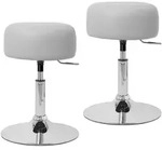 ML-Design Schminkhocker 2er Set, Hellgrau, verchromter Stahl, &Oslash;33 cm,