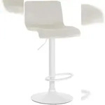 CLP Barhocker Hover Samt creme/Metall matt weiss