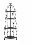 Relaxdays Eckregal aus Metall, freistehendes Pflanzenregal mit 4 Ablagen, HBT:...